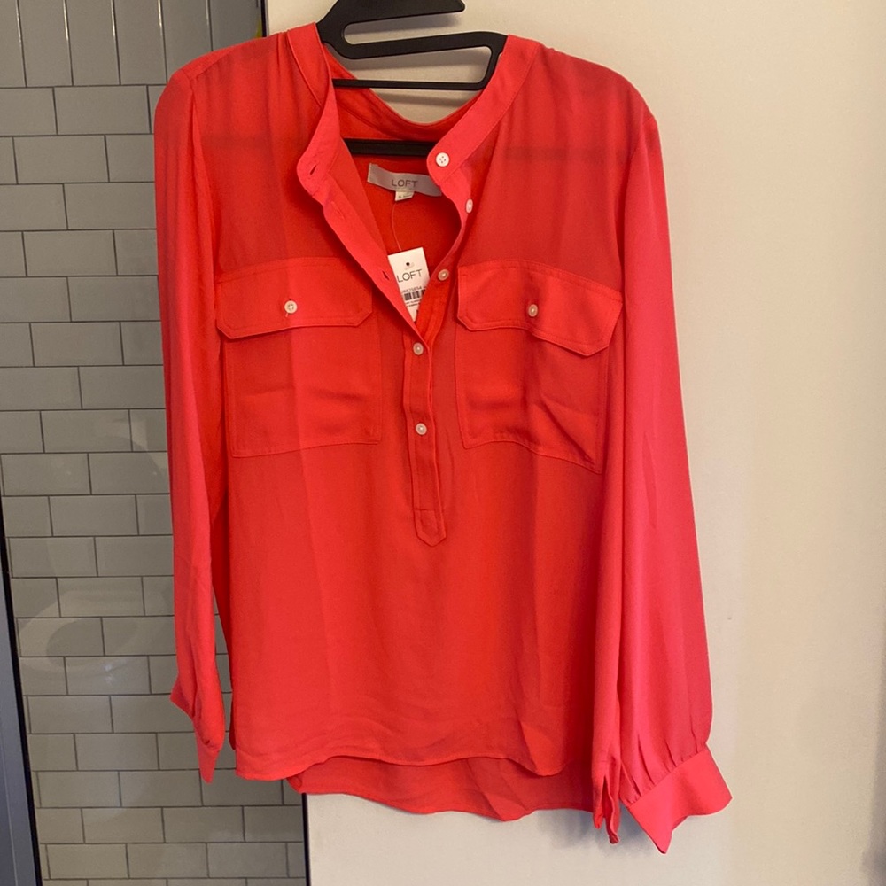 New pink Loft button down dress shirt